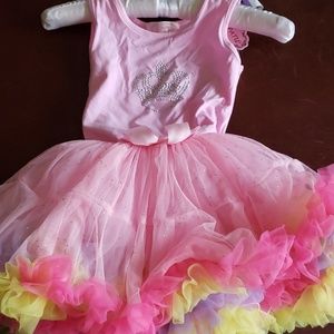 Pink ruffled dress